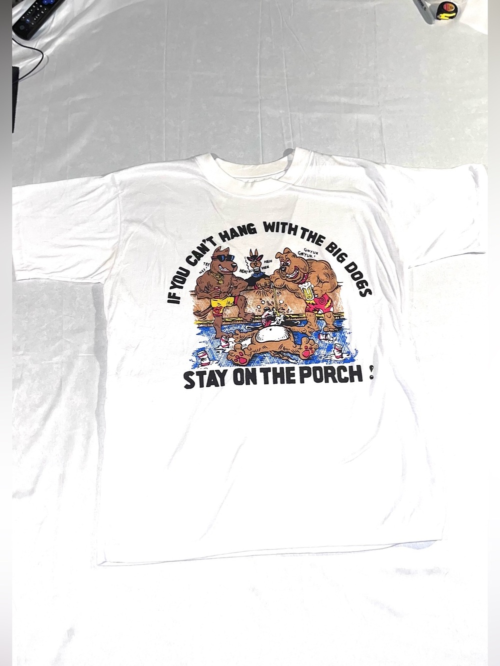 Vintage 80s 90s Big Dogs Stay on the Porch Single Stitch Graphic T Shirt XL